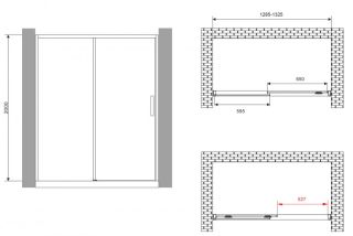 Душевая дверь ABBER Komfort AG93130B 130см чёрный
